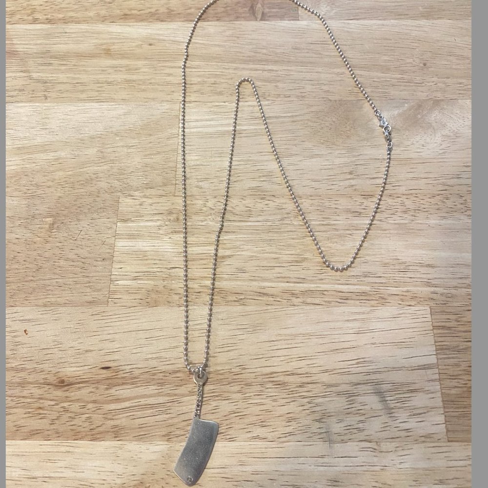 Chan Luu Sterling Silver Diamond Cleaver Necklace